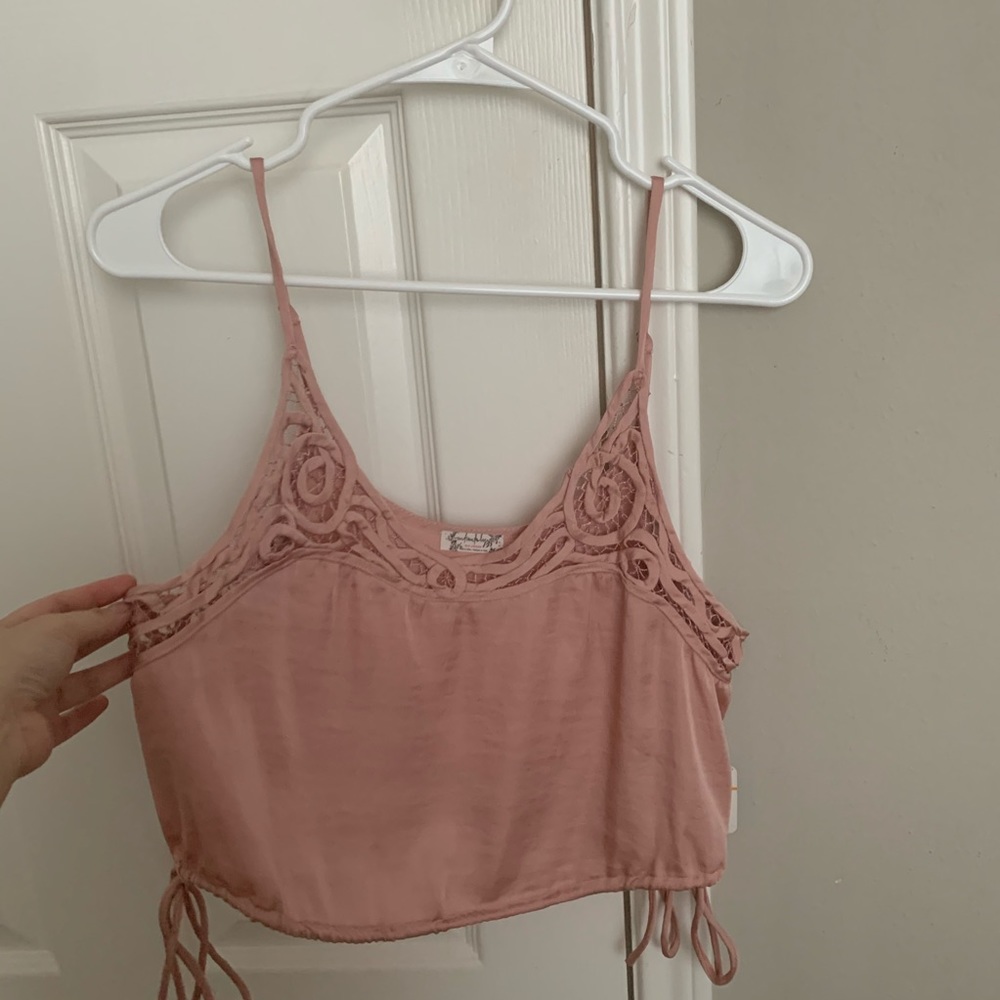Satin Pink Crop Tank